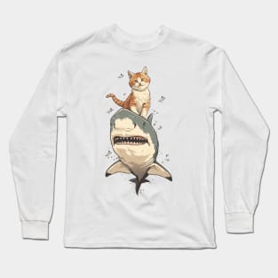 Shark and cat Long Sleeve T-Shirt